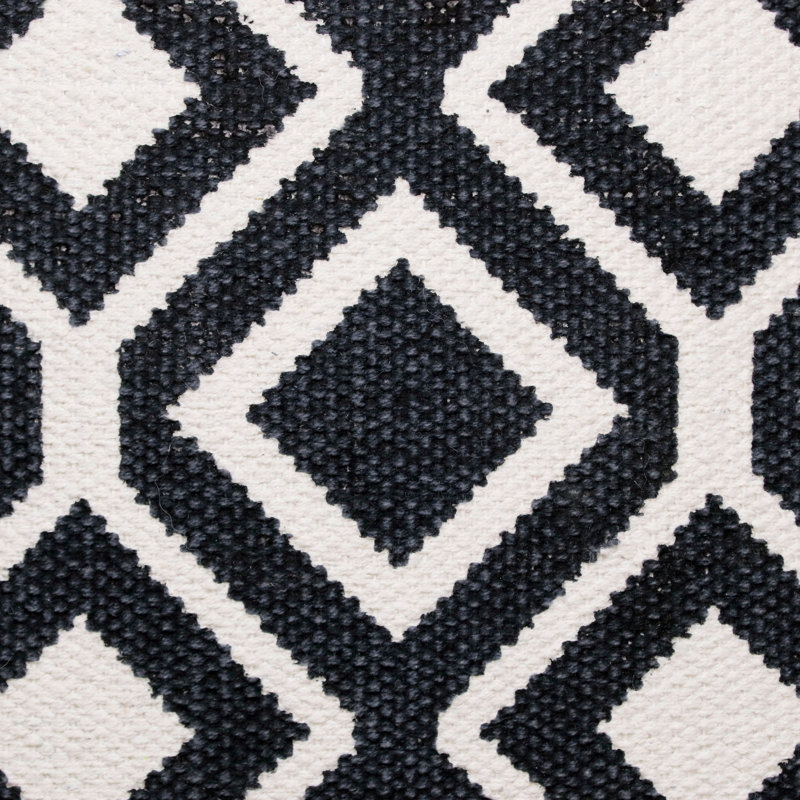 Modern Geometric Motif Textured Woven Cotton Blend Decorative Throw Pillow