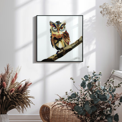 «Tyla The Wisest Owl» par Alex Zeng, reproduction d'art graphique sur verre