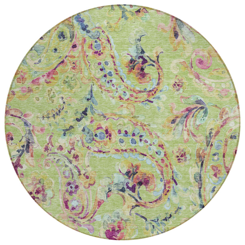 HomeRoots Round Machine Woven Area Rug