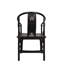 Chaise avec accoudoirs en bois massif brun foncé Asian Classic