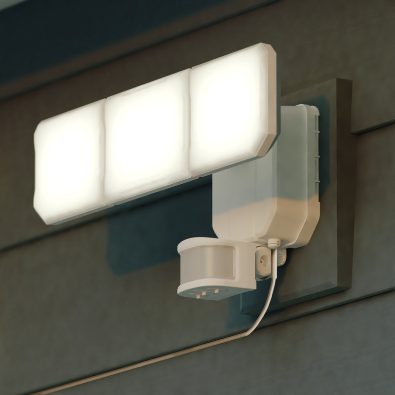 Dualux 3 - Head LED Battery Powered Dusk to Dawn Outdoor Security Area Light with Motion Sensor