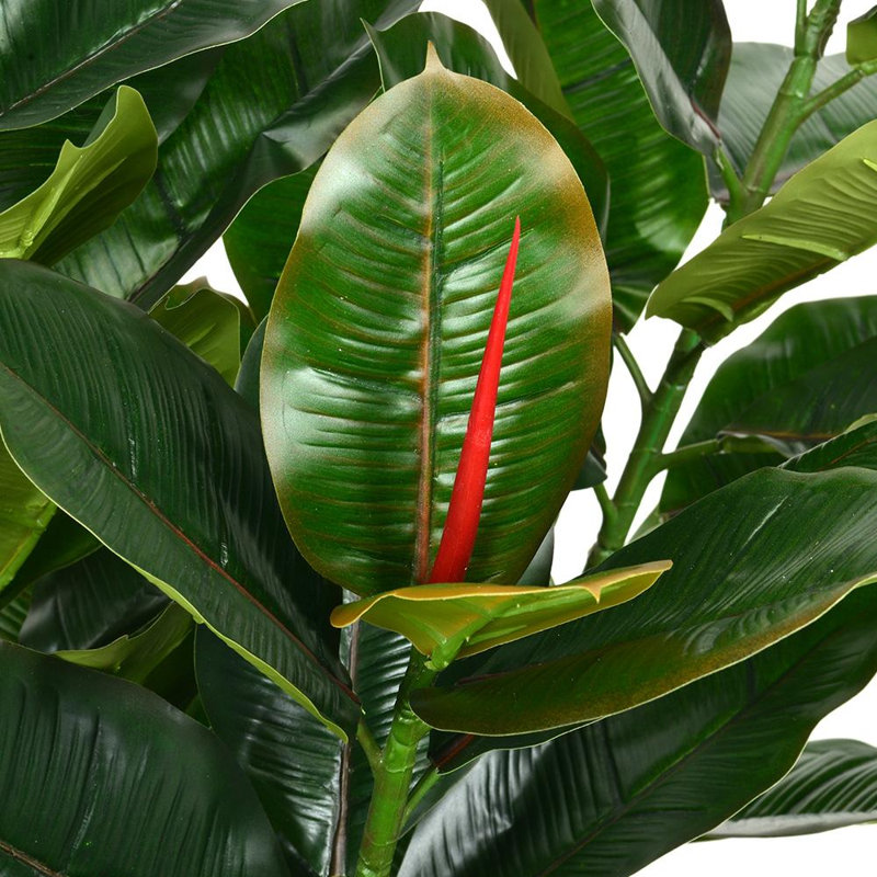 130 cm H Faux Fiddle Leaf Fig Tree Plant in Stone and Plastic Pot
