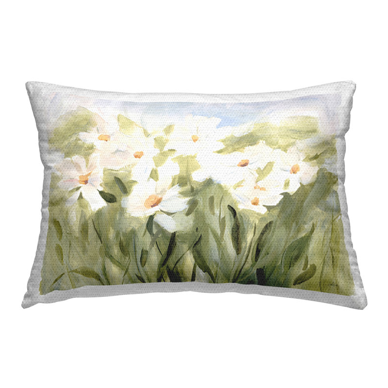 Coussin décoratif d'extérieur imprimé "Daisy Meadow View" par Katrina Pete
