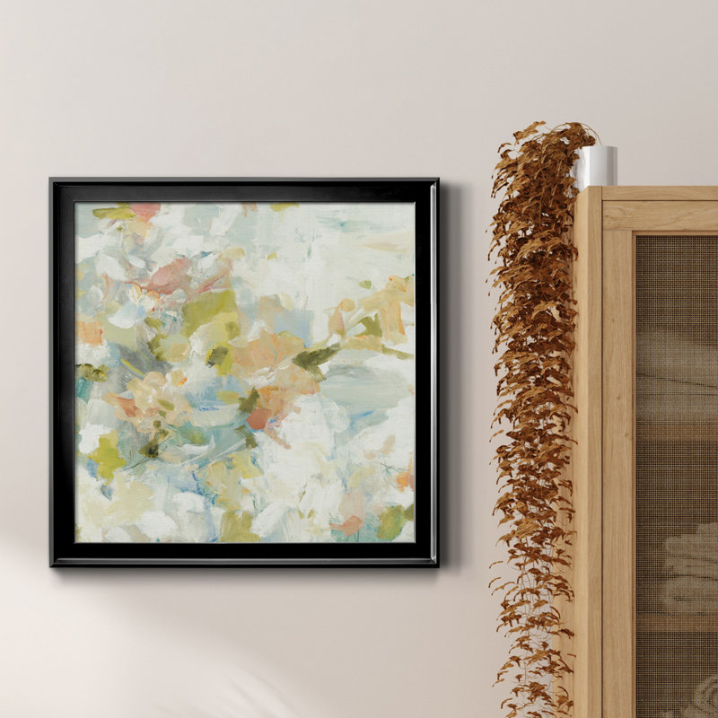 Floral Blush II - cadre photo, reproduction d'art sur toile, H 22,5 po x l 22,5 po x P 1,5 po, Encadré gris