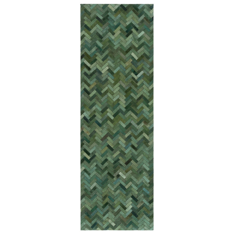 Studio Leather 111 Hand Woven Leather Chevron Rug, Rectangle 8' x 10'