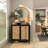 Wood Table Lamp with Shade-1145685380