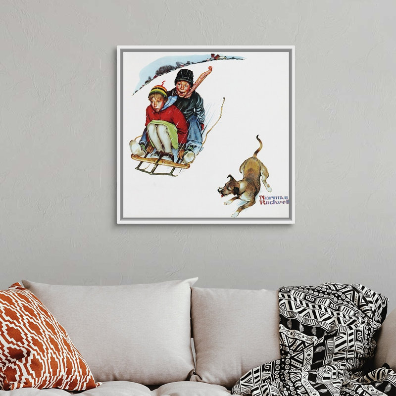 "Norman Love" par Norman Rockwell, H 32 po x l 32 po x P 1,75 po, Cadre flottant blanc