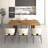 Rectangle Extendable Dining Table For 6-10 People Aged Effect Wood And Black 160-200 Cm