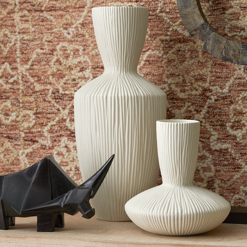Echo Handmade Ceramic / Porcelain Table Vase, 12" H 10.75" W x 10.75" D