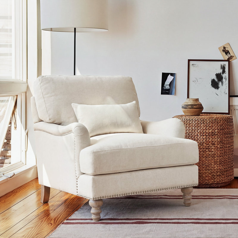 Yero Upholstered Accent Chair, Ivory