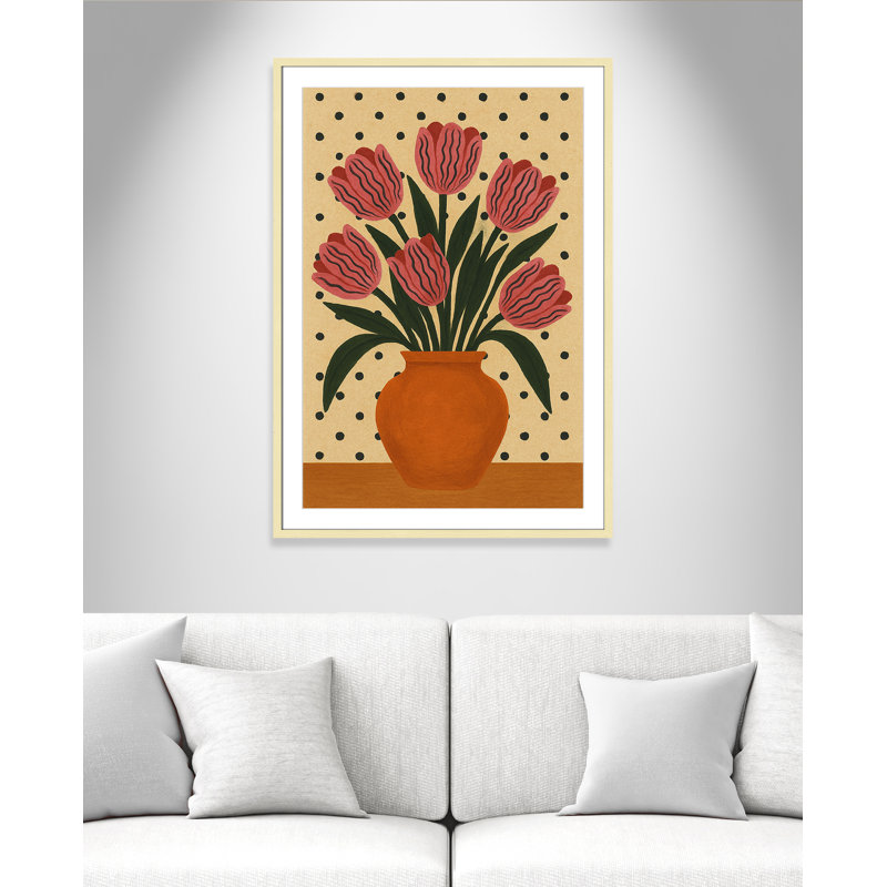 Imprimé de fleurs en pot par Barsrsind, L 29,5 po x H 41,5 po, Imprimé mat, Matte Gold