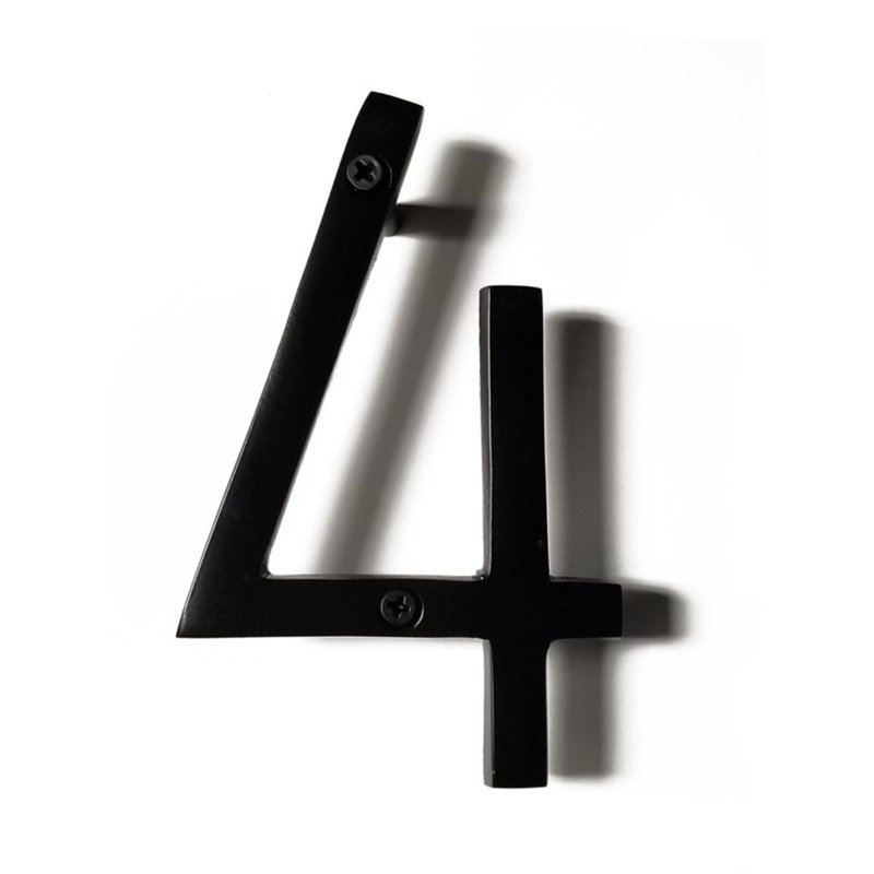 Numéro de maison en métal flottant, 4, 8", Noir