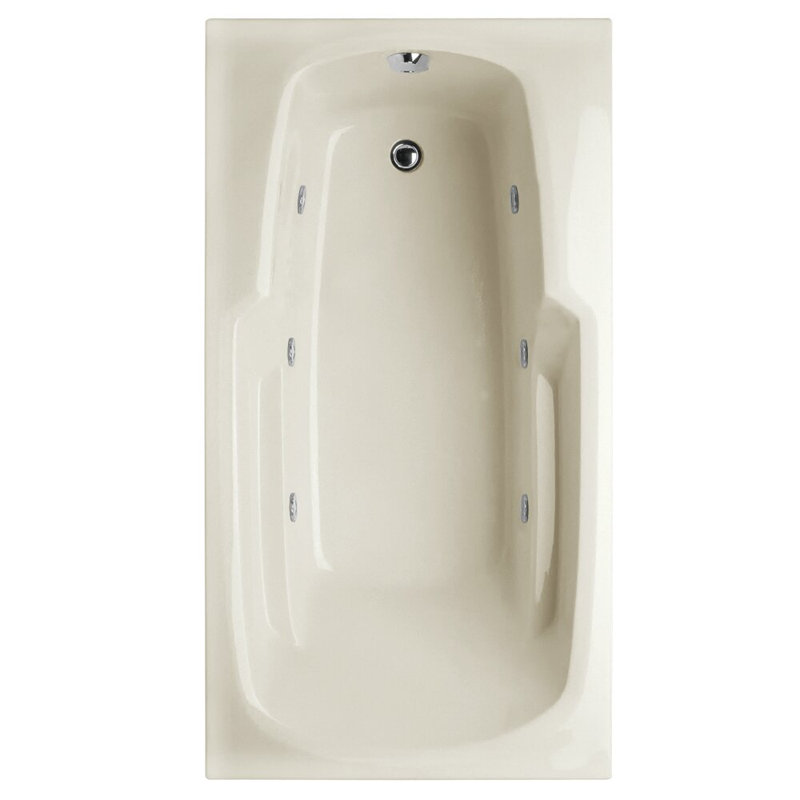 Solo 60'' L Bathtub, Biscuit, Satin Nickel