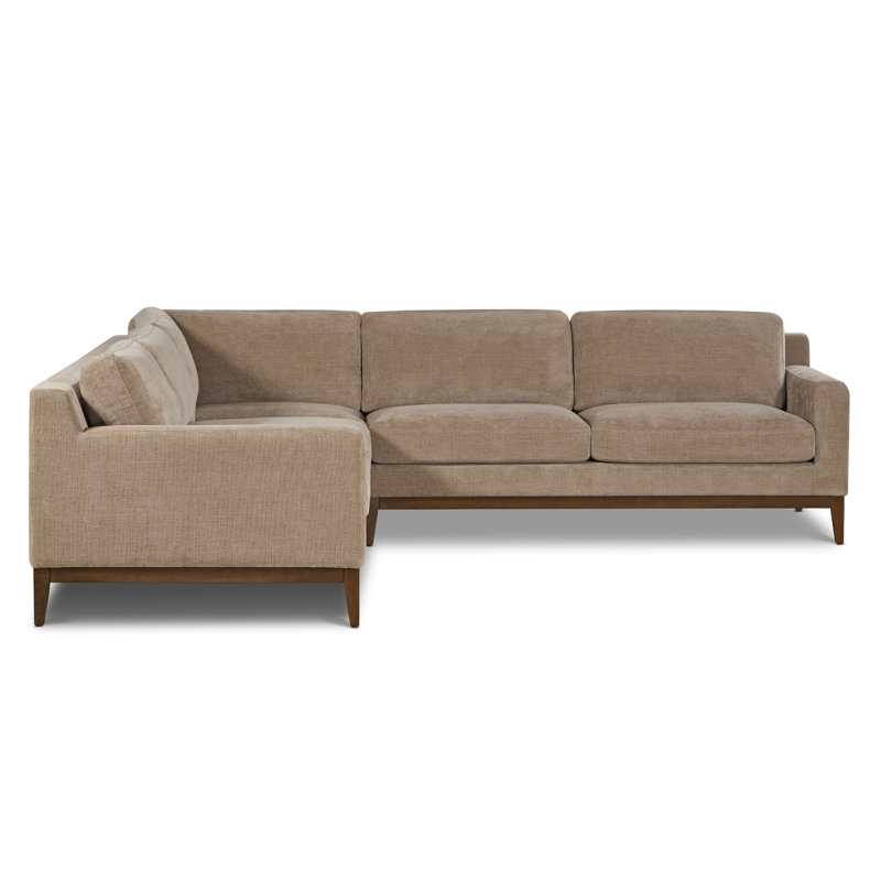Canapé modulaire en chenille luxueux de 116 po Zyon, Brun clou de girofle