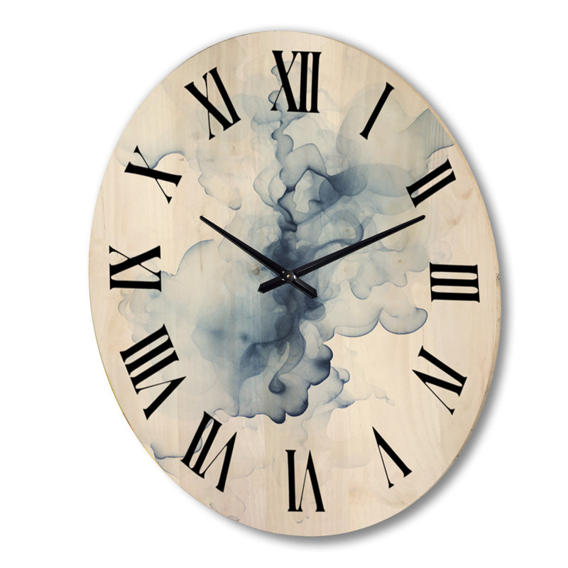 Horloge murale en bois massif Roulston, Très grand
