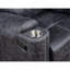 Fauteuil inclinable manuel Hori, microfibre gris foncé, porte-gobelets