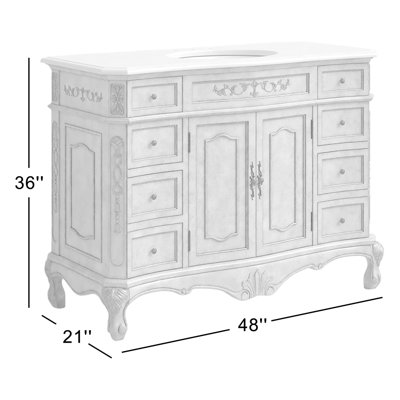 Ensemble de meuble-lavabo simple 48 po Lunette