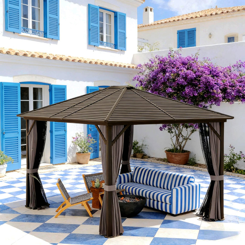 Pavillon de pavillon de jardin, pavillon de jardin à toit rigide pour l'extérieur