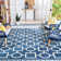 Arneshia Cotton Blue/Beige Area Rug