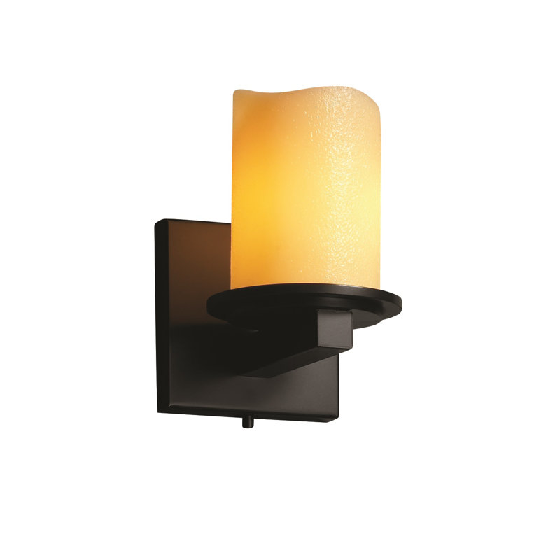 Aarona Armed Sconce, Matte Black, Amber