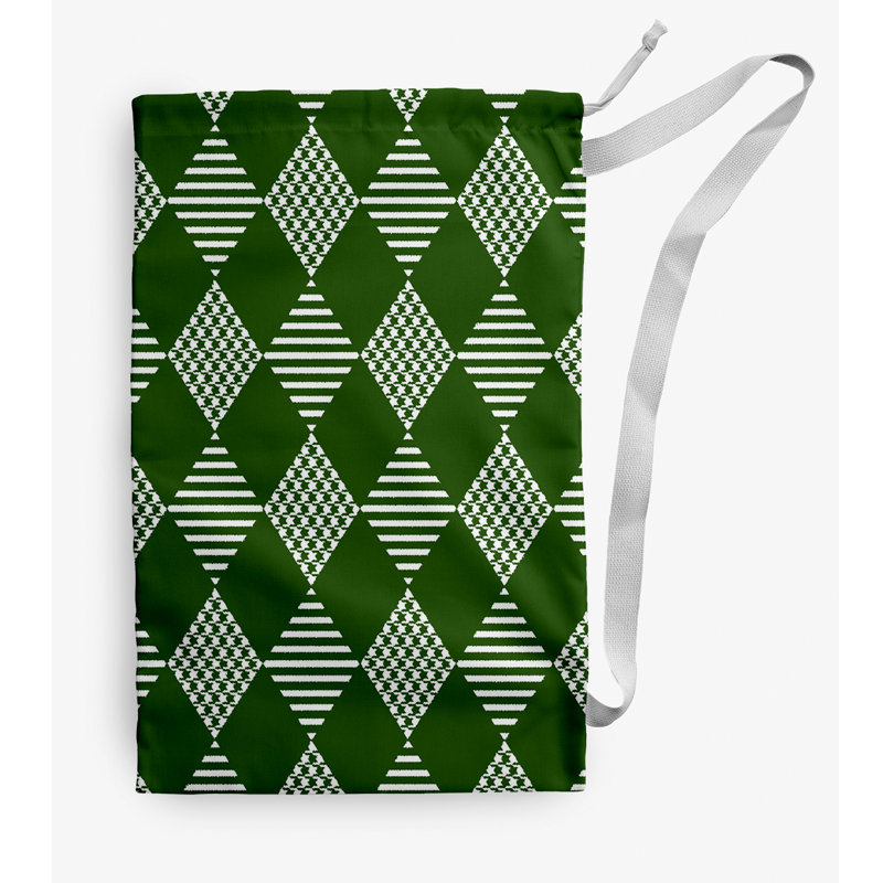 Fabric Laundry Bag with Handles, Green, Small (29" H x 18" W)