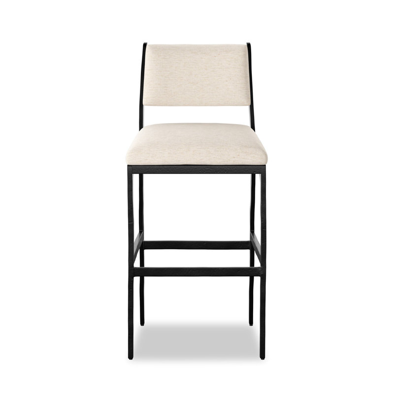 Valeene Upholstered Bar Stool with Metal Frame, Monte Chocolate, Bar