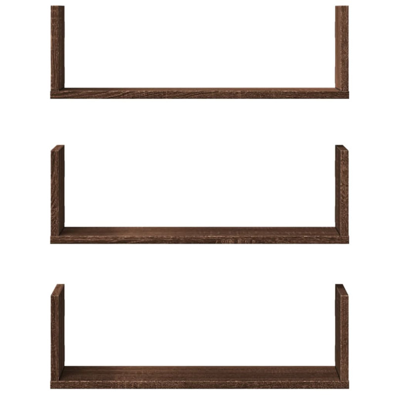 Riziero Floating Shelf, Brown Oak, 18cm H x 58cm W x 18cm