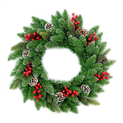 Faux PVC 46cm Christmas Wreath