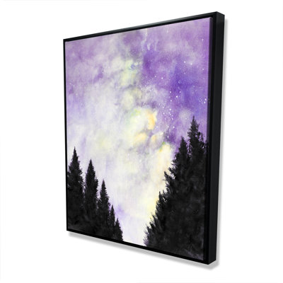 "Mauve ciel étoilé", art sur toile encadré