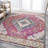 Cockburn Bohemian FLAIR Boho Vintage Medallion Fuchsia/White Rug-1849093196
