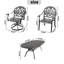 Ensemble de salle à manger 9 pièces en fonte d'aluminium toutes saisons comprenant 2 chaises pivotantes, 6 chaises et une table ovale avec cadre noir