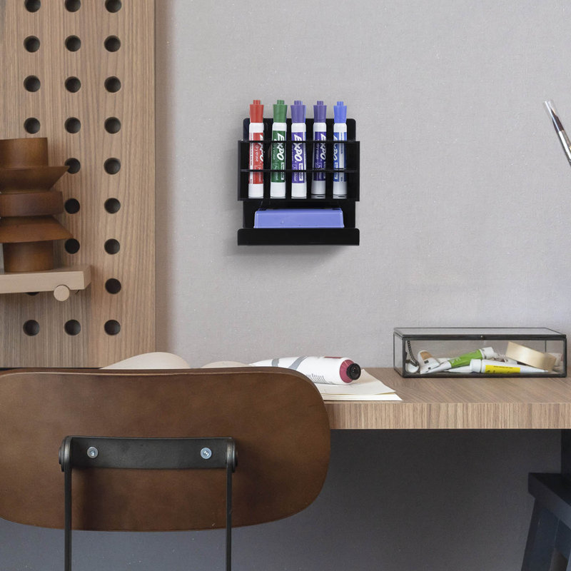 Black Marker Pen Holder Desk Organizer