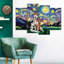 Huskies Starry Night, ensemble de 4 reproductions sur toile 4 pièces-305094485