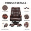 Fauteuil de direction Kinnls Jones avec ventilation par massage et chauffage, fauteuil de direction en cuir véritable de luxe-98155274
