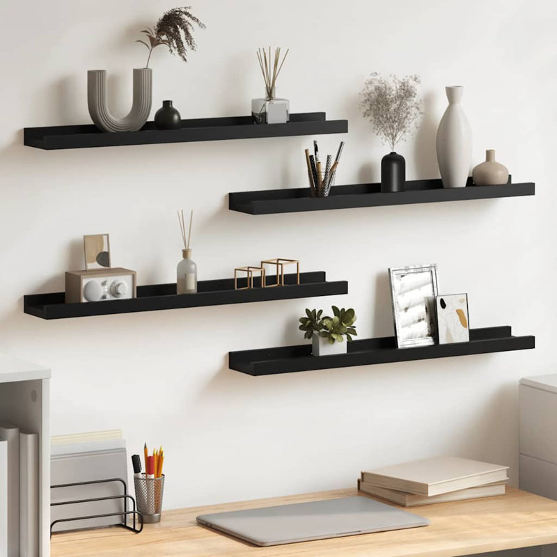 Floating Shelf, 1.2'' H x 23.6'' W x 3.5'' D, Black
