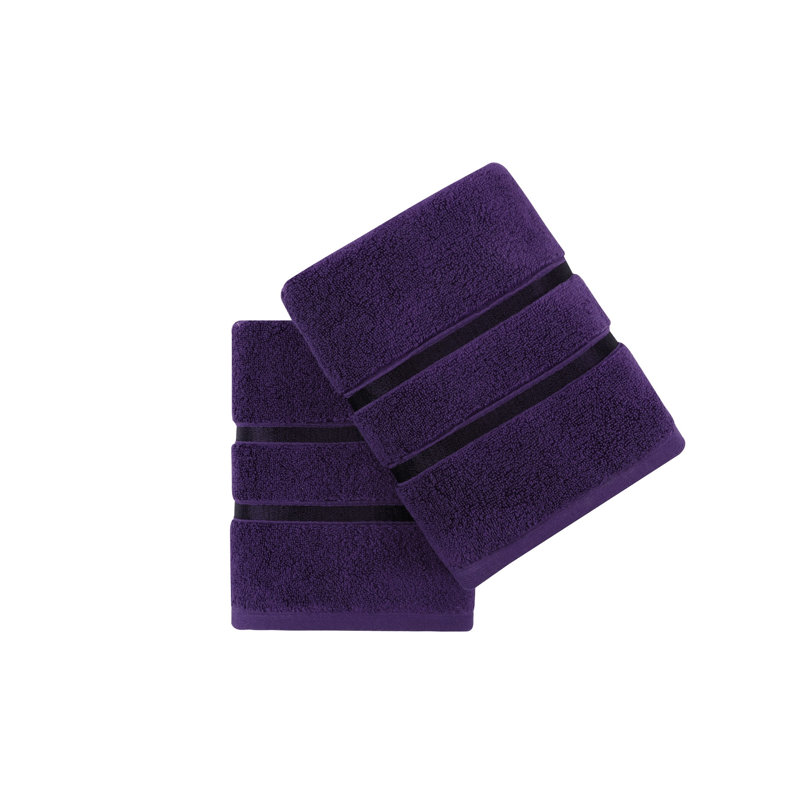 Benzant 2 Piece 100% Cotton Hand Towel Set, Purple