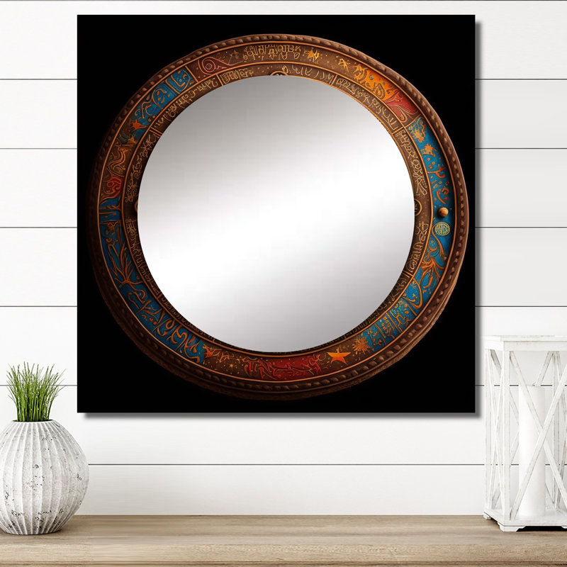 Miroir carré antique pour art mural, 23 po x 23 po