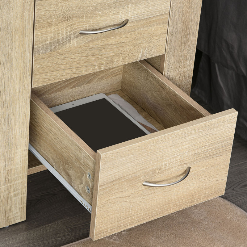 48cm W Particle Board / Chipboard Bedside Table, Natural