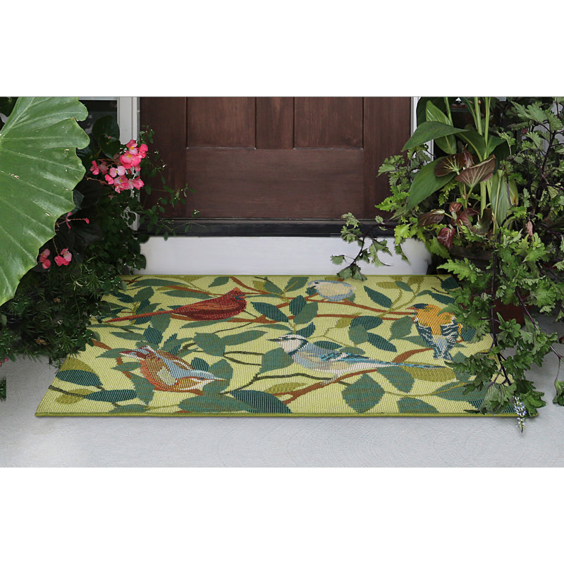 Andreane Birds of a Feather Indoor/Outdoor Kitchen Mat, Rectangle 2'5" x 3'11"
