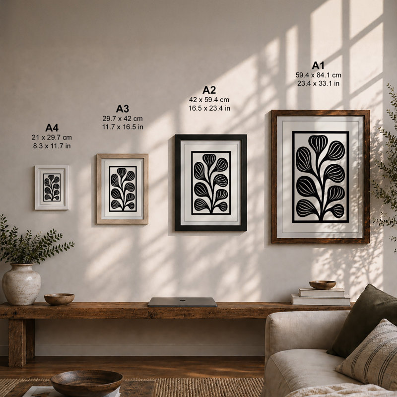 Striped Botanica Botanical - Framed Print, Unframed, A1 - 84.1 x 59.4 cm