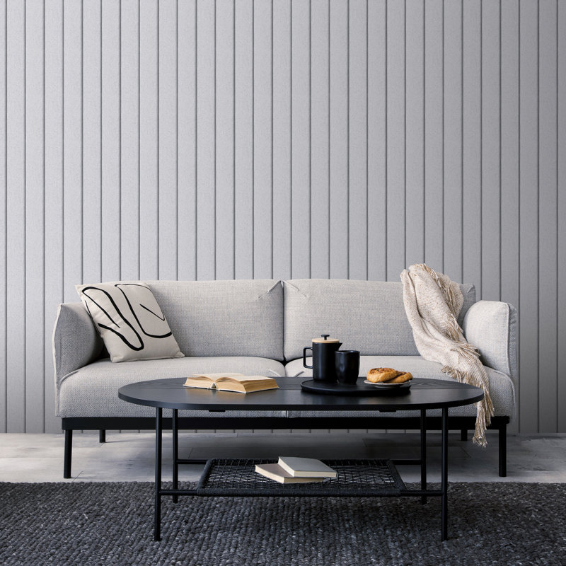 Papier peint luxueux avec lattes en béton Luxe, Gris