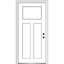 Porte d'entrée pré-suspendue en fibre de verre 3 panneaux Craftsman Shaker