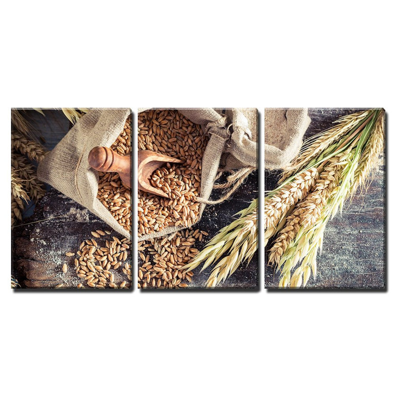 Décoration murale saine d'ingrédients sains pour petits pains et pain aux grains entiers, H 24 po x l 48 po