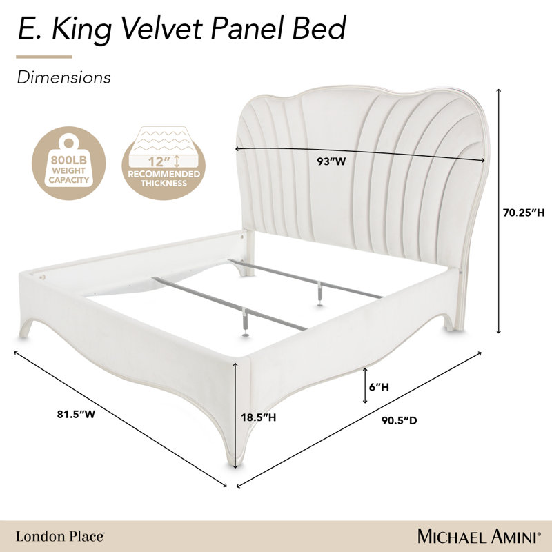 London Place King Velvet Bed – Pearl, King
