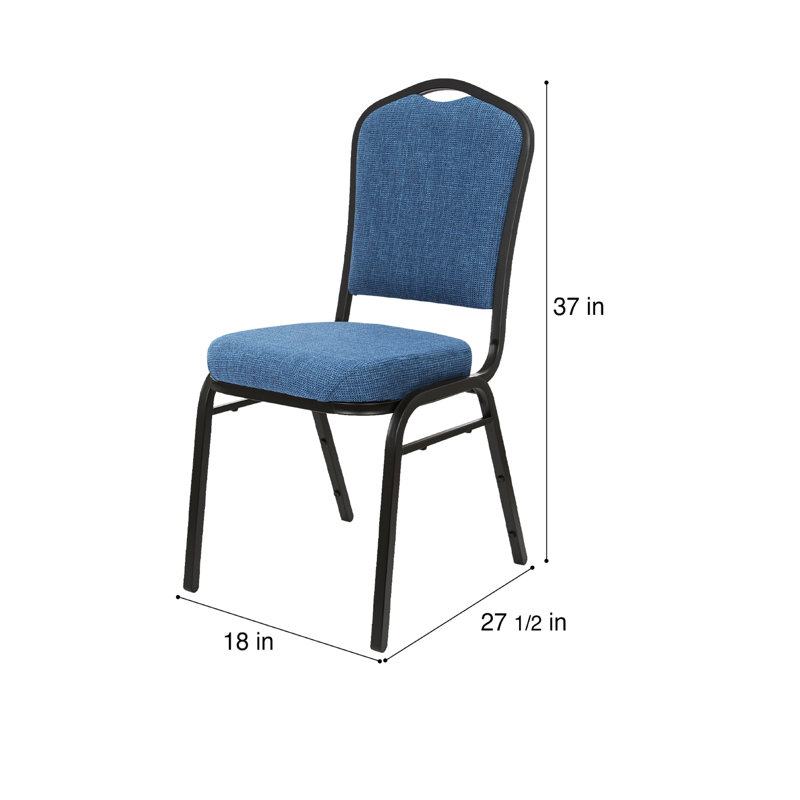 Lila Fabric Stack Chair (2 Pack), Black, Blue