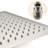 Bathroom Shower Head With Self-cleaning - Stainless Steel, Brushed Nickel, High Rainfall, Water Saving Saving,-117993704