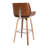Alula Mid-Century Swivel Counter or Bar Height Bar Stool in Brown Faux Leather with Walnut-1992016633