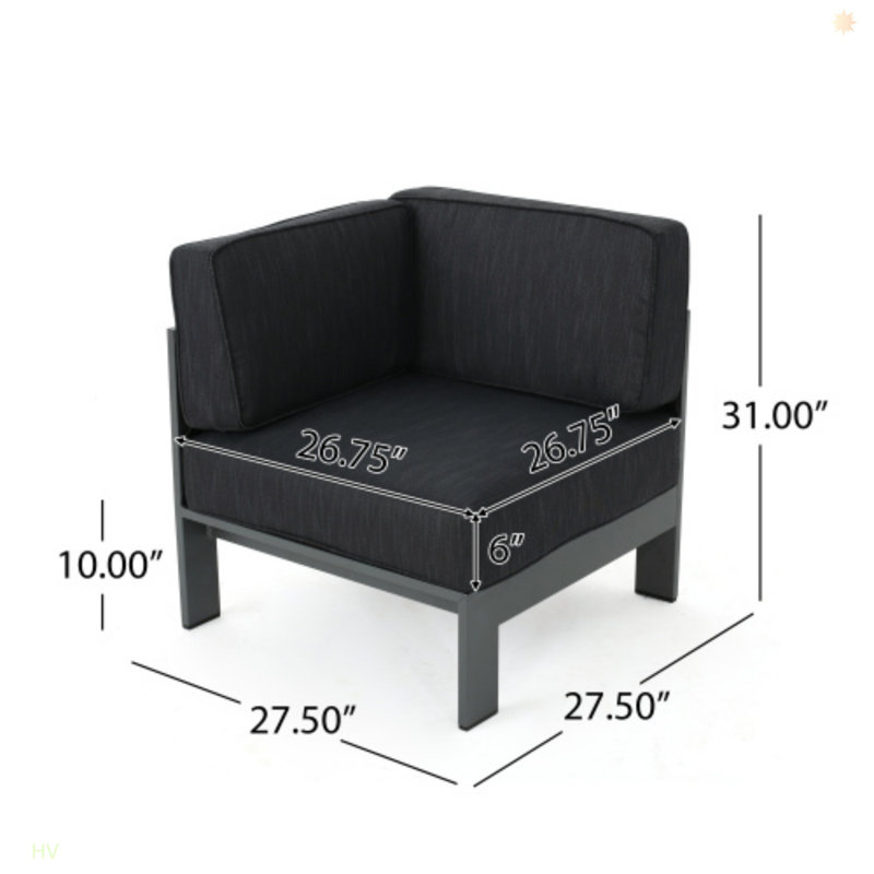 Cape Coral Outdoor Aluminum Sectional Sofa Set