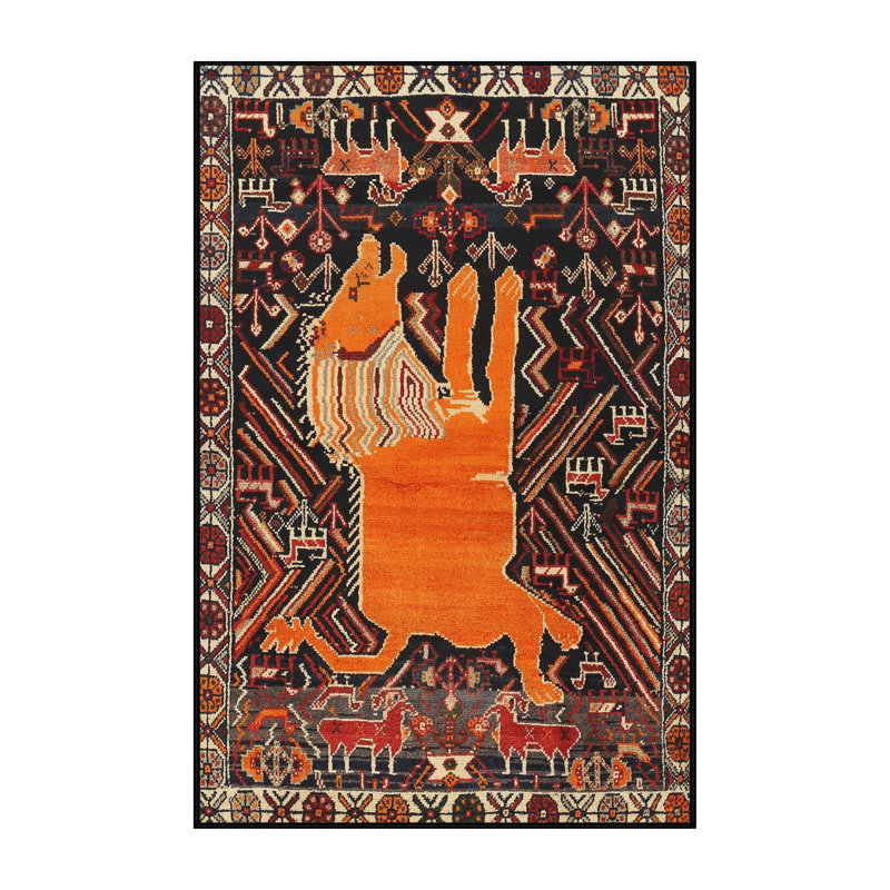 Tapis traditionnel orange / brun, Rectangle 6 pi x 9 pi
