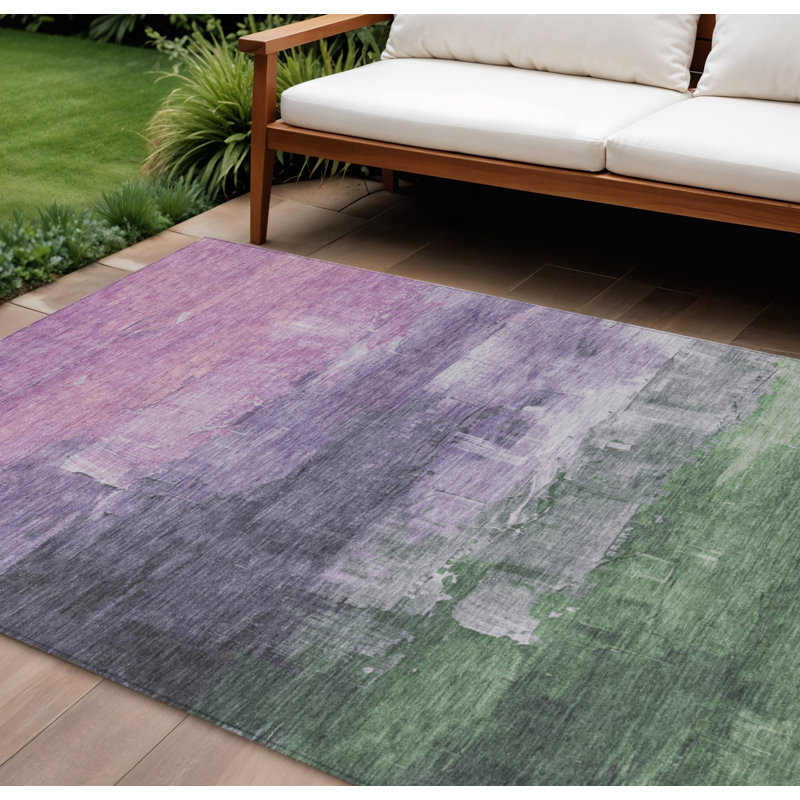 Tapis extérieur lavable et lilas 10 'X 14'
